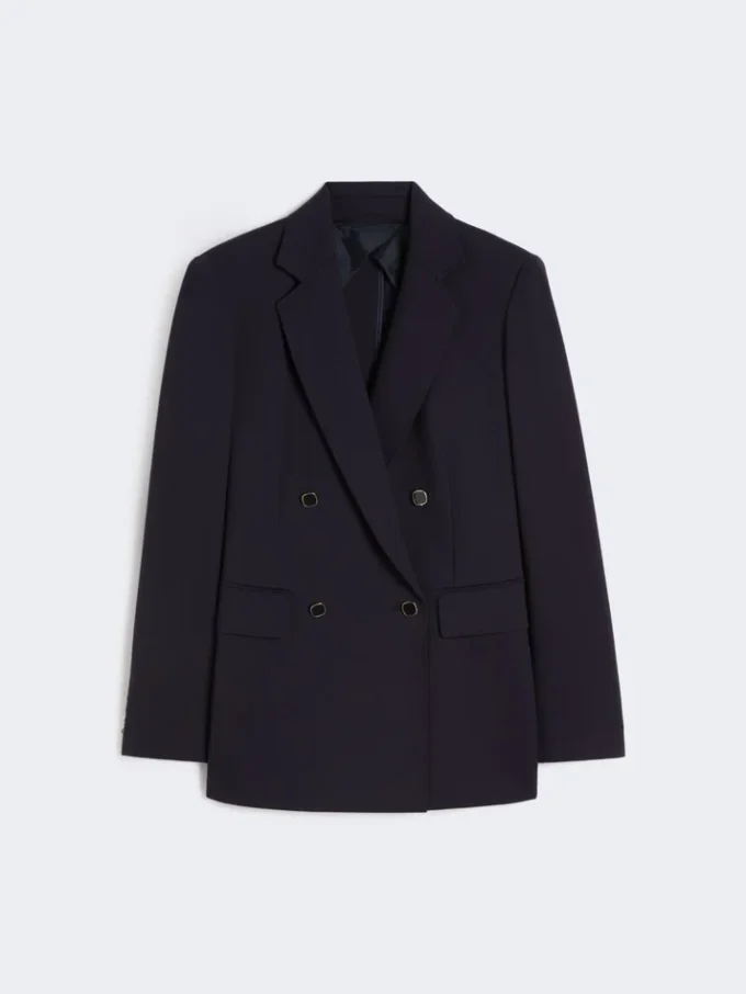 Blazer de punto Milano de doble botonadura, azul marino