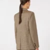 Blazer de sarga de lana estampada, color caramelo