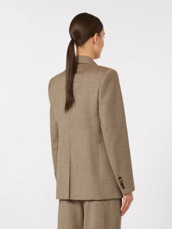 Blazer de sarga de lana estampada, color caramelo