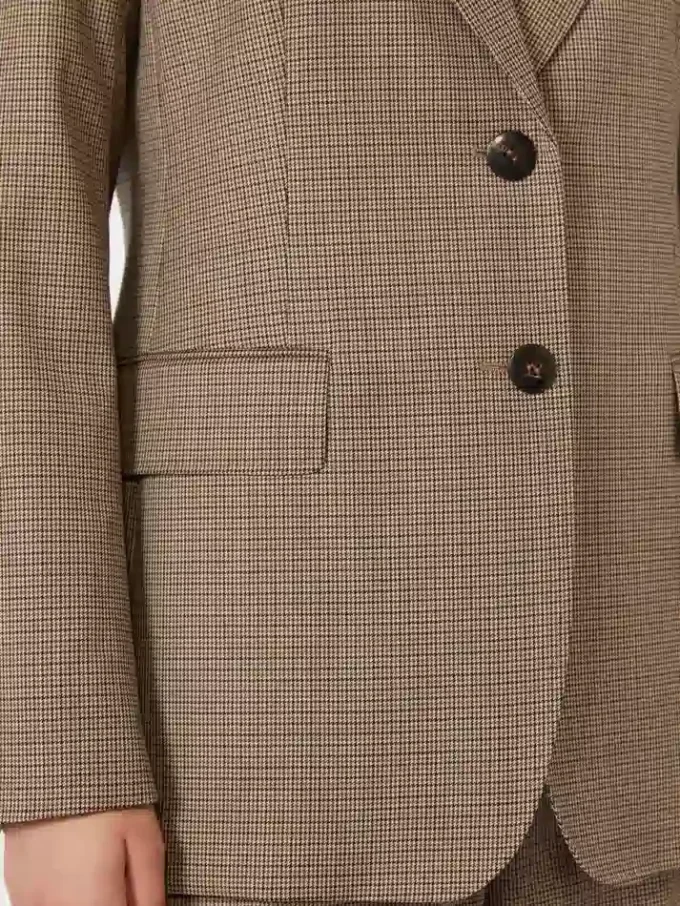 Blazer de sarga de lana estampada, color caramelo