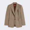 Blazer de sarga de lana estampada, color caramelo