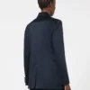 Blazer de satén reverso, azul medianoche