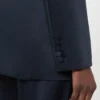 Blazer de satén reverso, azul medianoche
