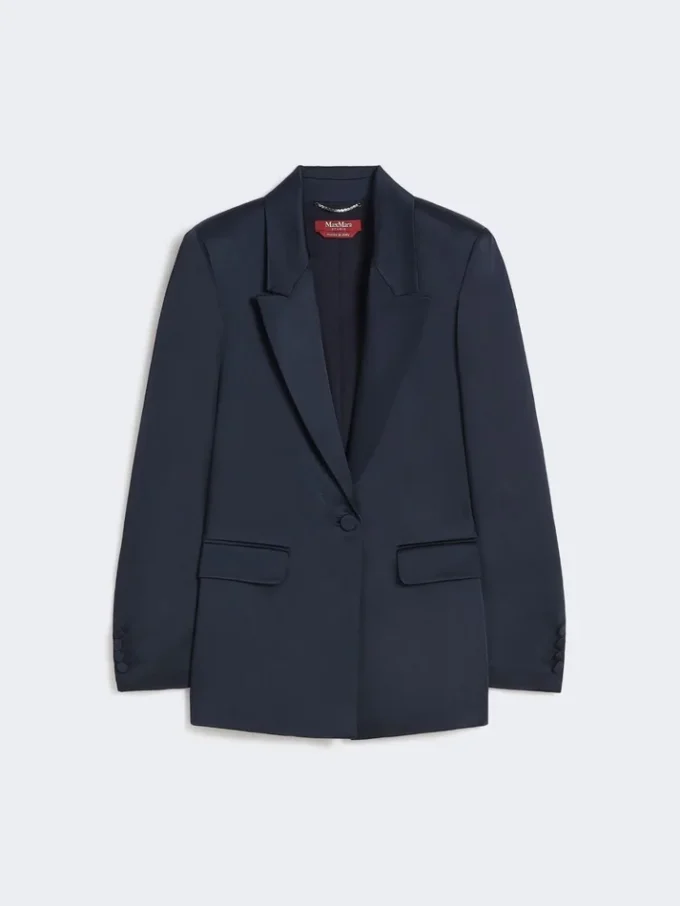 Blazer de satén reverso, azul medianoche
