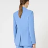 Blazer entallado de crepé de lana, azul claro