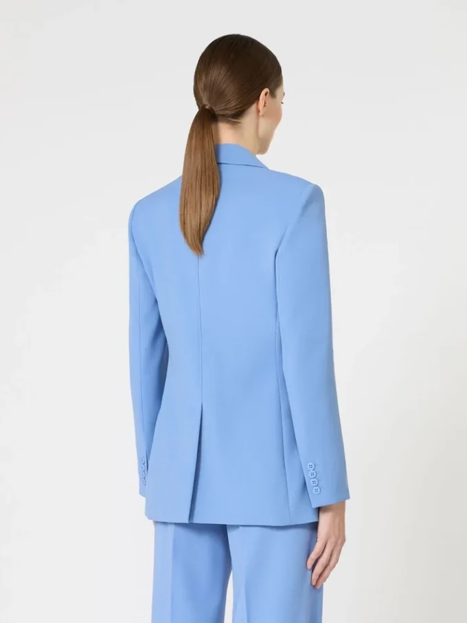 Blazer entallado de crepé de lana, azul claro