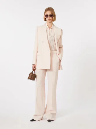 Pantalones de crepé de lana, rosa