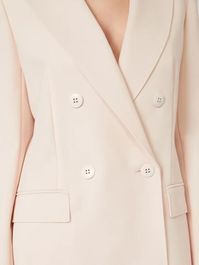 Blazer entallado de crepé de lana, rosa Blazer entallado de crepé de lana, rosa