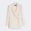 Blazer entallado de crepé de lana, rosa Blazer entallado de crepé de lana, rosa