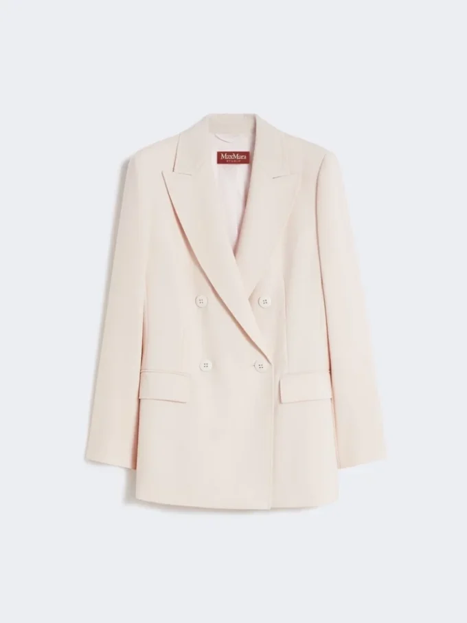 Blazer entallado de crepé de lana, rosa Blazer entallado de crepé de lana, rosa