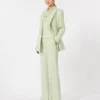 Pantalones de crepé de lana, verde Pantalones de crepé de lana, verde