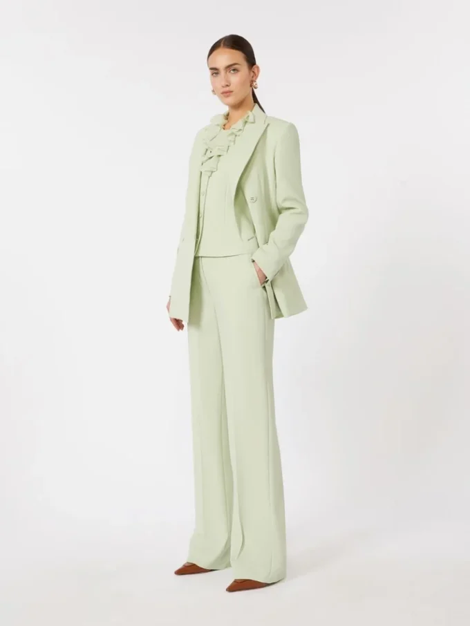 Pantalones de crepé de lana, verde Pantalones de crepé de lana, verde
