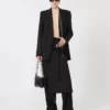 Blazer entallado de Pure Wool elástica natural, negro Blazer entallado de Pure Wool elástica natural, negro