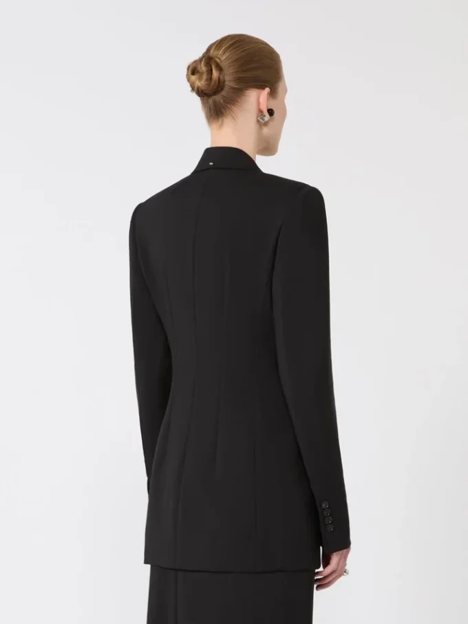 Blazer entallado de Pure Wool elástica natural, negro Blazer entallado de Pure Wool elástica natural, negro