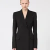 Blazer entallado de Pure Wool elástica natural, negro Blazer entallado de Pure Wool elástica natural, negro