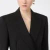 Blazer entallado de Pure Wool elástica natural, negro Blazer entallado de Pure Wool elástica natural, negro