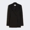 Blazer entallado de Pure Wool elástica natural, negro Blazer entallado de Pure Wool elástica natural, negro