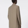 Blazer oversize de lana a rayas, color avellana
