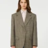 Blazer oversize de lana, marrón
