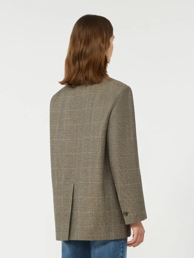 Blazer oversize de lana, marrón