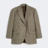 Blazer oversize de lana, marrón