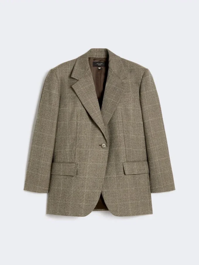 Blazer oversize de lana, marrón