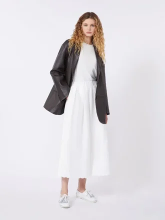 Blazer oversize de piel, marrón