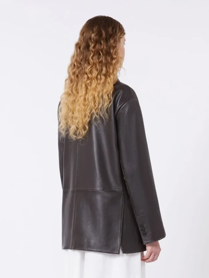 Blazer oversize de piel, marrón Blazer oversize de piel, marrón