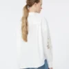 Blusa de algodón con encaje y bordados, blanca Blusa de algodón con encaje y bordados, blanca