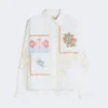 Blusa de algodón con encaje y bordados, blanca Blusa de algodón con encaje y bordados, blanca