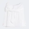 Blusa de algodón con estola, blanco óptico Blusa de algodón con estola, blanco óptico