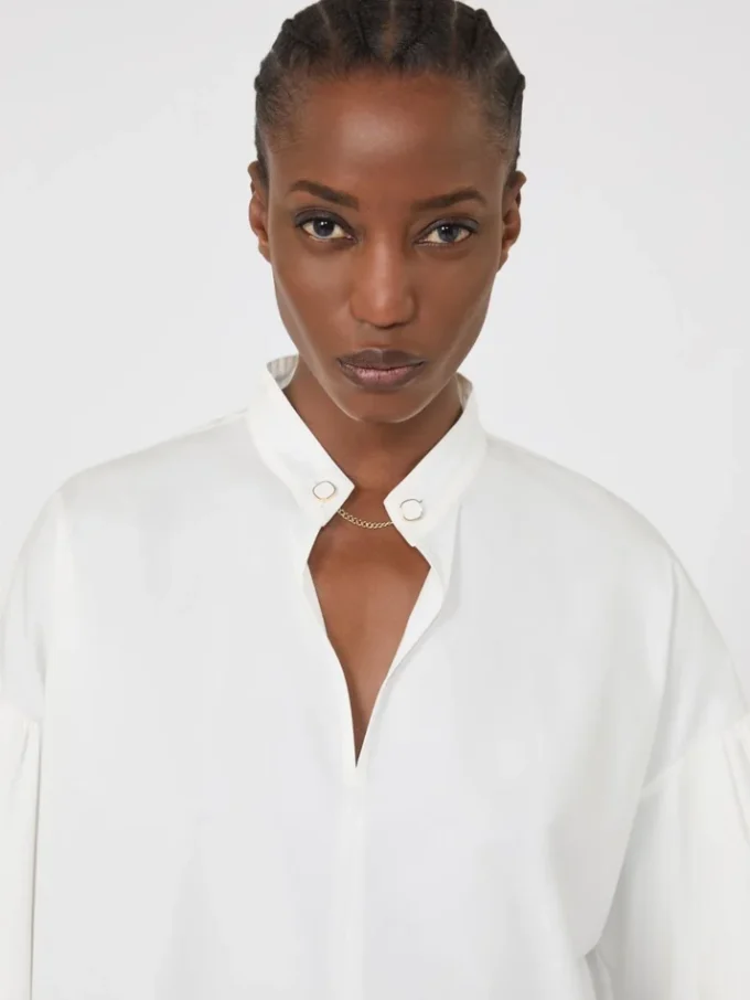 Blusa de algodón, marfil Blusa de algodón, marfil