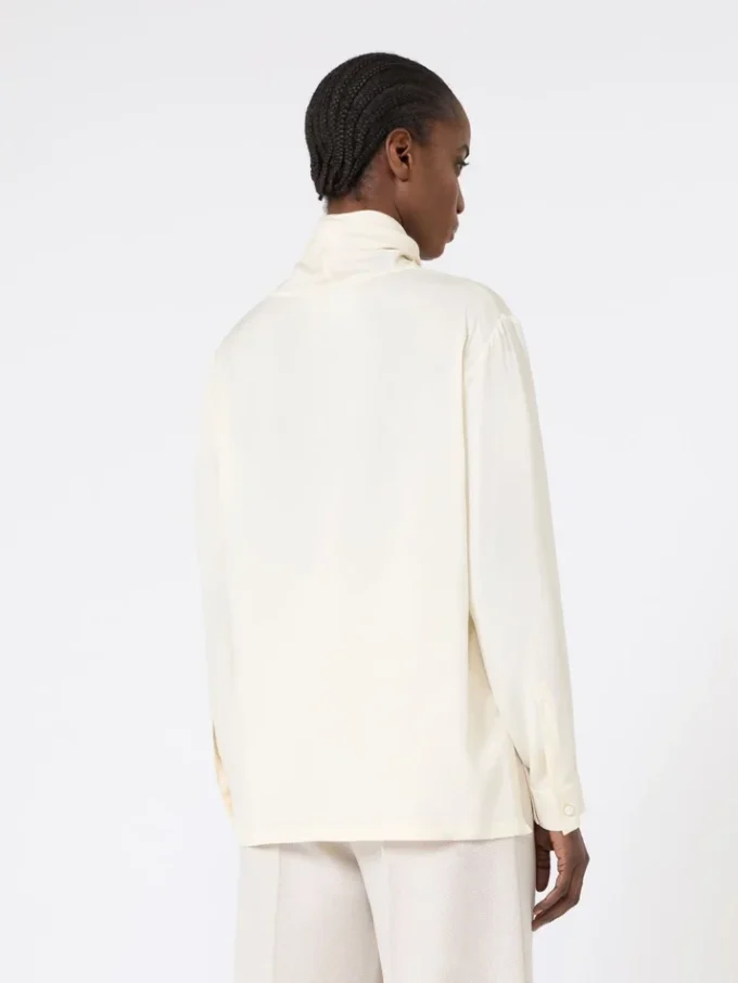 Blusa de charmeuse de seda, marfil