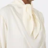 Blusa de charmeuse de seda, marfil