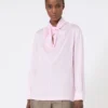 Blusa de charmeuse de seda, rosa