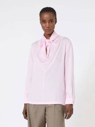 Blusa de charmeuse de seda, rosa