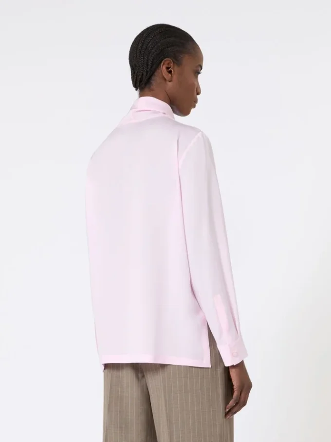 Blusa de charmeuse de seda, rosa