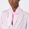 Blusa de charmeuse de seda, rosa