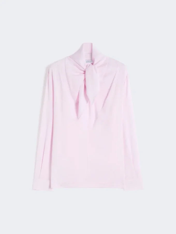 Blusa de charmeuse de seda, rosa