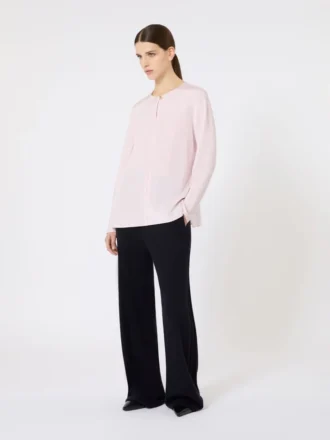 Blusa de crepé de China de seda, rosa