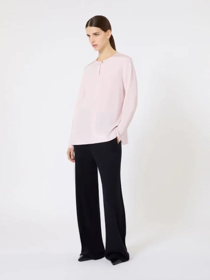 Blusa de crepé de China de seda, rosa Blusa de crepé de China de seda, rosa
