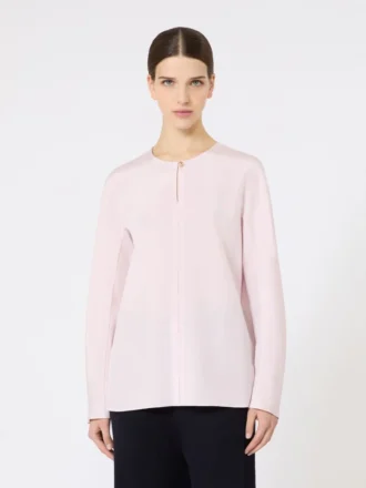 Blusa de crepé de China de seda, rosa