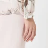 Blusa de gasa estampada, blanca