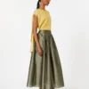Blusa de lona de ramio, amarillo brillante Blusa de lona de ramio, amarillo brillante
