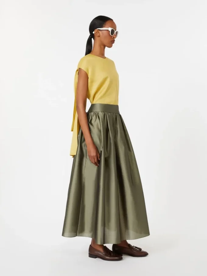 Blusa de lona de ramio, amarillo brillante Blusa de lona de ramio, amarillo brillante