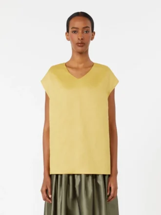 Blusa de lona de ramio, amarillo brillante