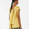 Blusa de lona de ramio, amarillo brillante Blusa de lona de ramio, amarillo brillante