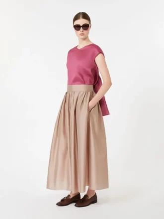Blusa de lona de ramio, color ciclamen