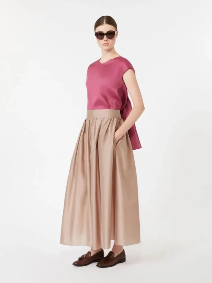 Blusa de lona de ramio, color ciclamen Blusa de lona de ramio, color ciclamen
