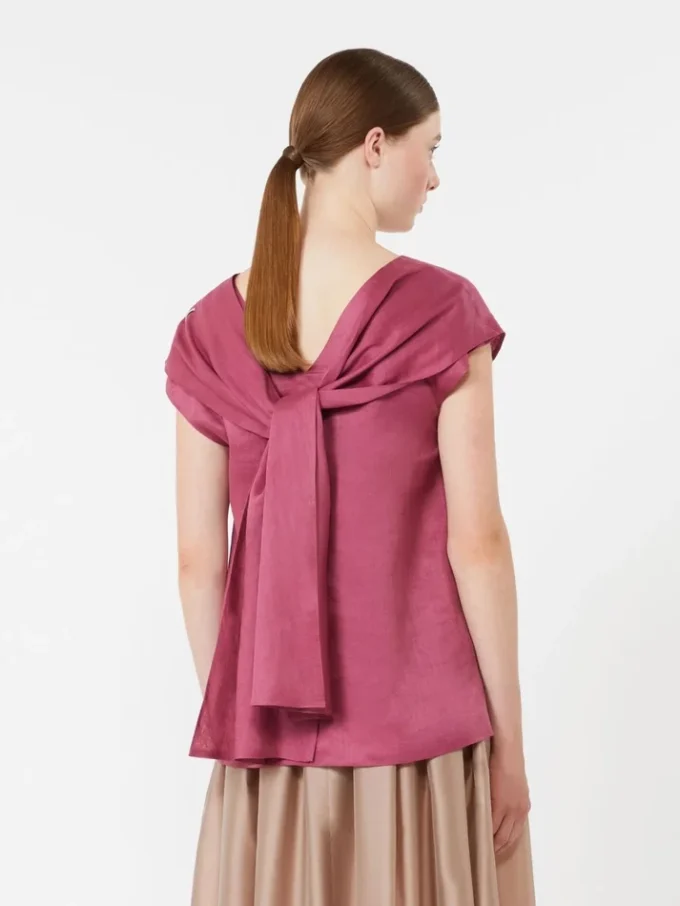 Blusa de lona de ramio, color ciclamen Blusa de lona de ramio, color ciclamen